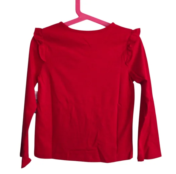 365 Kids Holiday Unicorn Long Sleeve Top and Black Ribbed Flared Leggings Set - Picture 5 of 7